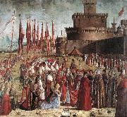 CARPACCIO, Vittore The Pilgrims Meet the Pope (detail) kk oil painting artist